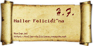 Haller Feliciána névjegykártya